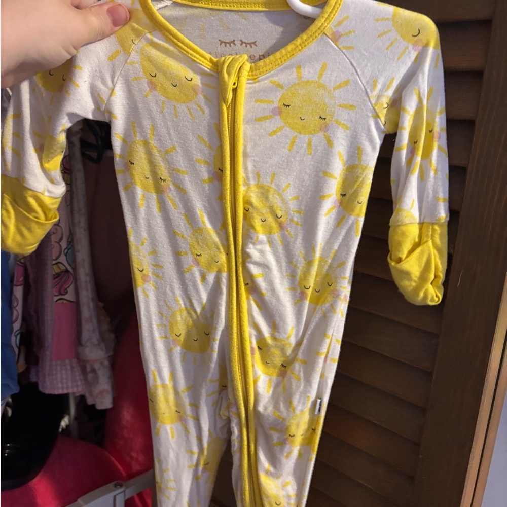Little Sleepies Yellow Footies One Pieces